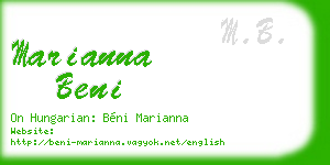 marianna beni business card